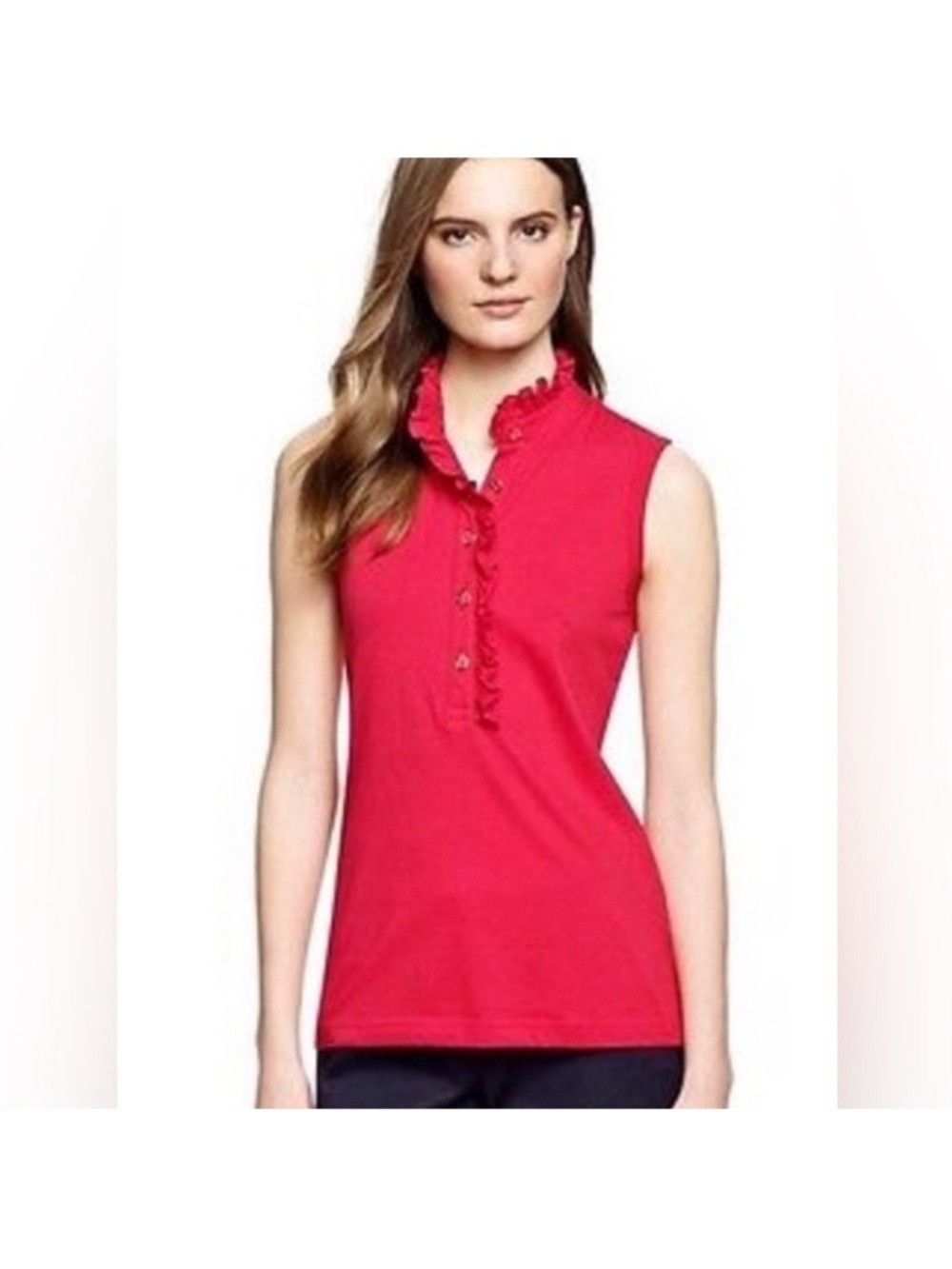 Tory Burch Lidia Sleeveless Polo Shirt